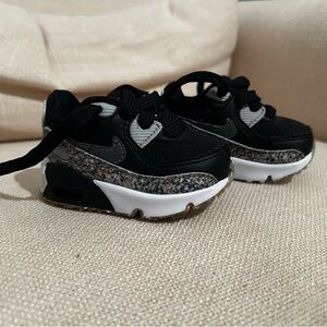 Nike Air Max 90 SE TD 'Space Hippie' Black Gray White Toddler Baby Shoes Size 2C